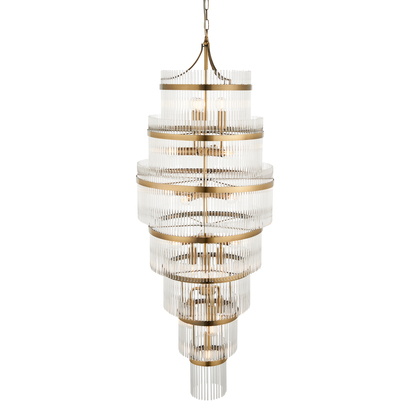 Brackenvale 21lt Tiered Pendant Pendant light Antique brass plate & clear glass