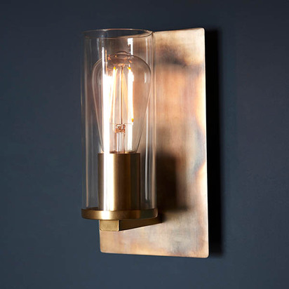 Ember wall bronze patina plate Wall light Bronze patina plate & clear glass