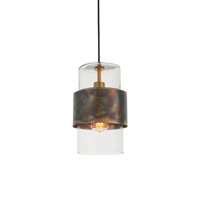 Evelyn pendant bronze patina plate Pendant light Bronze patina plate & clear glass