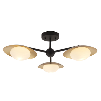 Juniper 3lt semi flush gold Semi flush light Gold & dark bronze finish with opal glass