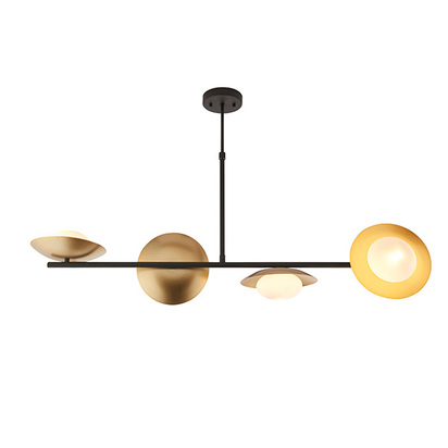 Kielder 4lt pendant gold Pendant light Gold & dark bronze finish with opal glass