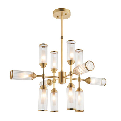 92214  Pendant light Satin brass plate with clear & frosted glass