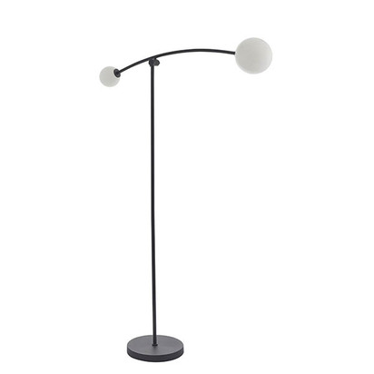Merrion 2lt floor textured matt black Floor light Textured matt black & gloss opal glass