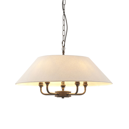 Brackenham 5lt Pendant Pendant light Matt black & natural faux linen