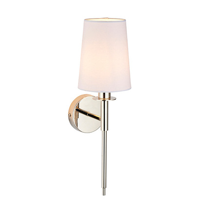 Portland wall bright nickel plate Wall light Bright nickel plate & vintage white fabric