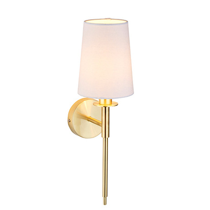 Radley wall satin brass plate Wall light Satin brass plate & vintage white fabric
