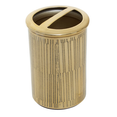 Emiacott Line Effect Gold Toothbrush Holder