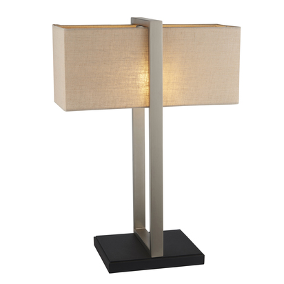 Ravello table satin nickel plate Table light Satin nickel plate & natural linen