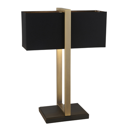 Riverton table matt antique brass plate Table light Matt antique brass plate & black fabric