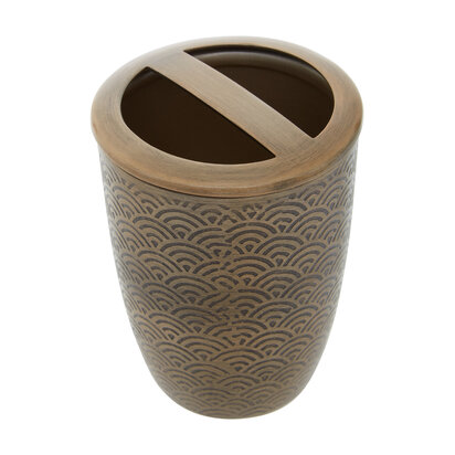 Allegra Etched Metallic Toothbrush Holder