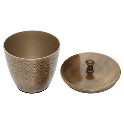 Emiacott Aluminium Gold Finish 300ml Bathroom Jar