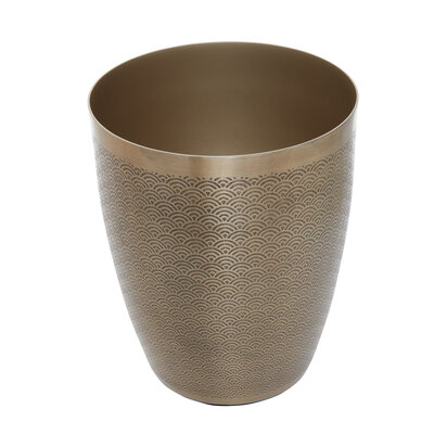 Allegra Gold Finish Waste Bin With Etching