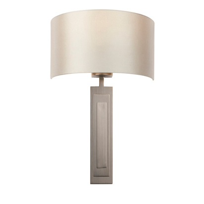 Yardley wall brushed bronze finish Wall light Brushed bronze finish & mink satin fabric