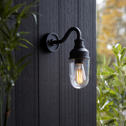 Amelia wall matt black Wall light Matt black & clear glass