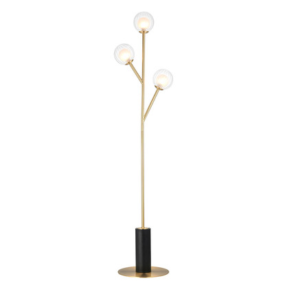 Bexley 3lt floor satin brass plate Floor light Satin brass plate & clear/frosted glass