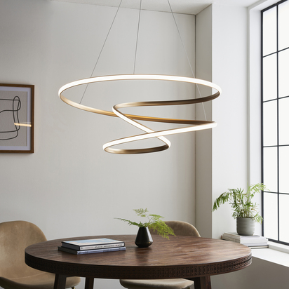 Bodhi pendant satin gold paint Pendant light Satin gold paint & white silicone