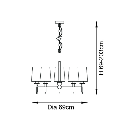 99458  Pendant light Satin brass plate & vintage white fabric