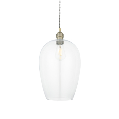Chester pendant antique brass plate Pendant light Antique brass plate & clear glass