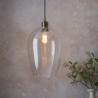 Chester pendant antique brass plate Pendant light Antique brass plate & clear glass