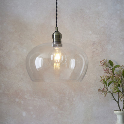 Chester pendant antique brass plate Pendant light Antique brass plate & clear glass