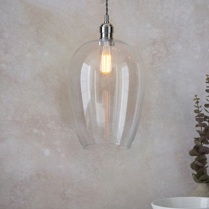 Cedar pendant bright nickel plate Pendant light Bright nickel plate & clear glass