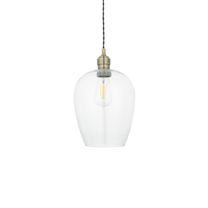 Chester pendant antique brass plate Pendant light Antique brass plate & clear glass