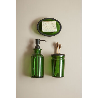 Emiacott Kiara Green Glass Toothbrush Holder
