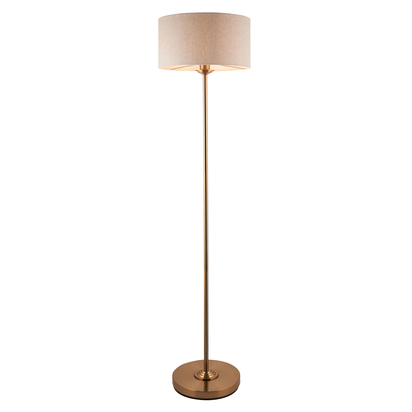 Beechbrook Single Floor Floor light Vintage brass finish & natural linen