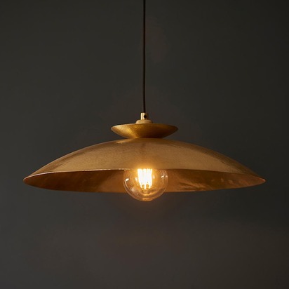 Eltham pendant hammered brass Pendant light Hammered brass & brass plate