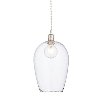 Esme pendant bright nickel plate Pendant light Bright nickel plate & clear hammered glass