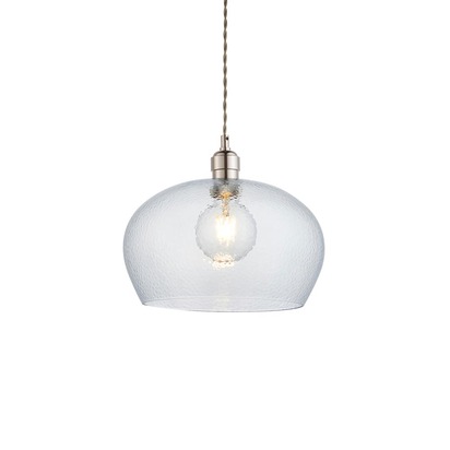 Esme pendant bright nickel plate Pendant light Bright nickel plate & clear hammered glass