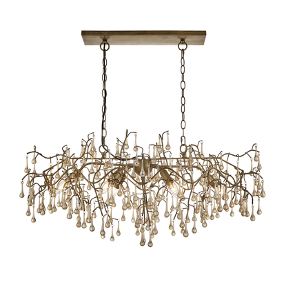 Everly 6lt pendant aged gold paint Pendant light Aged gold paint & champagne lustre glass