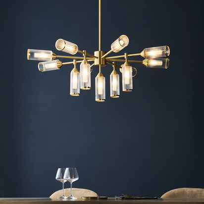 Hartley 13lt pendant satin brass plate with clear Pendant light Satin brass plate with clear & frosted glass
