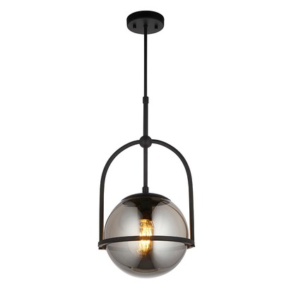 Kora pendant matt black Pendant light Matt black & smoked mirror glass