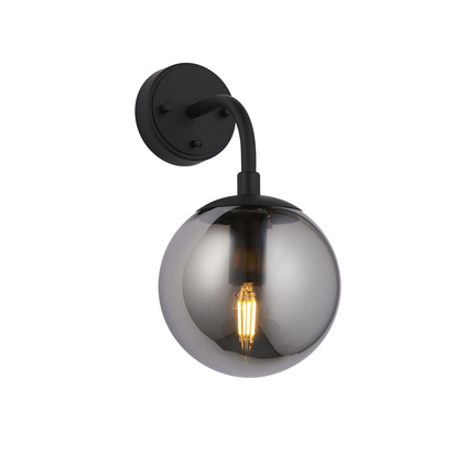 Lennox wall matt black Wall light Matt black & smoked mirror glass
