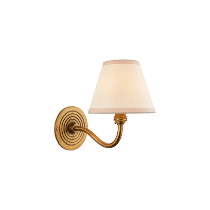 Brockworth Wall Wall light Antique brass & vintage white fabric