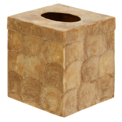 Palu Beige Seashell Square Tissue Box