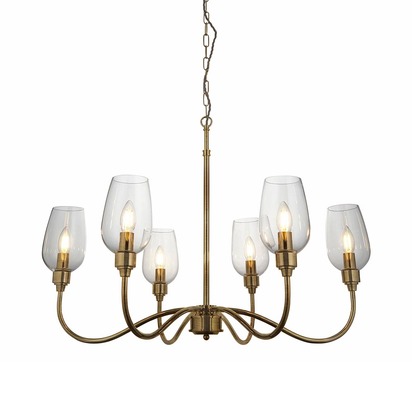 Verity 6lt pendant antique brass plate Pendant light Antique brass plate & clear glass