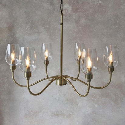 Verity 6lt pendant antique brass plate Pendant light Antique brass plate & clear glass