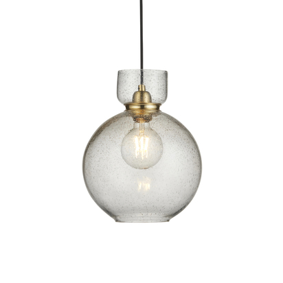 Windsor pendant brass plate Pendant light Brass plate & clear bubble glass