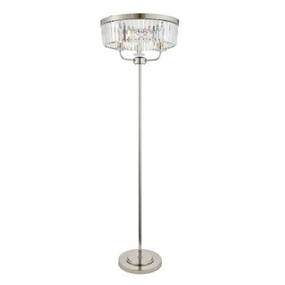 Woburn 3lt floor bright nickel plate Floor light Bright nickel plate & clear cut glass