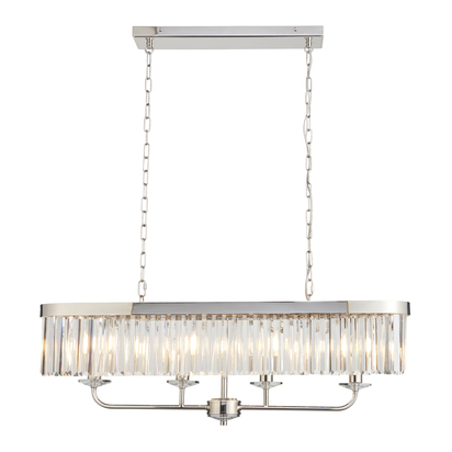 York 4lt pendant bright nickel plate Pendant light Bright nickel plate & clear cut glass