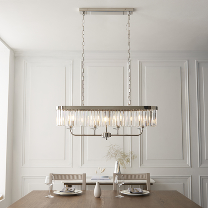 York 4lt pendant bright nickel plate Pendant light Bright nickel plate & clear cut glass
