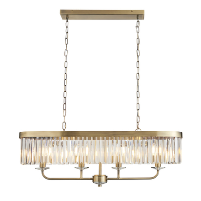 Zephyr 4lt pendant antique brass plate Pendant light Antique brass plate & clear cut glass