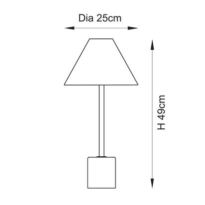 114211  Table light Brushed aged brass plate & white marble