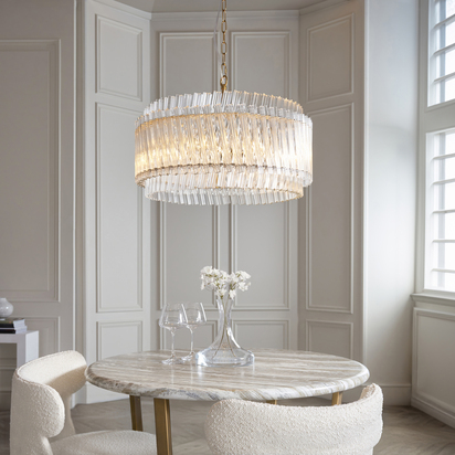 Amber View 5lt pendant brushed aged brass plate Pendant light Brushed aged brass plate & clear glass