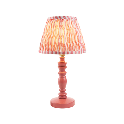 Emberton Table Table light Satin pink clay paint & coral pink fabric