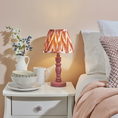 Finchley Table Table light Satin pink clay paint & apricot orange fabric