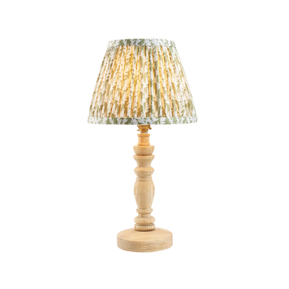 Elmwood Table Table light Natural ash & herb garden green fabric