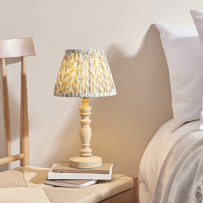 Elmwood Table Table light Natural ash & herb garden green fabric